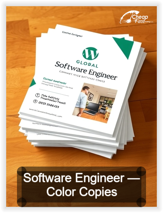 Software Engineer business card design sample