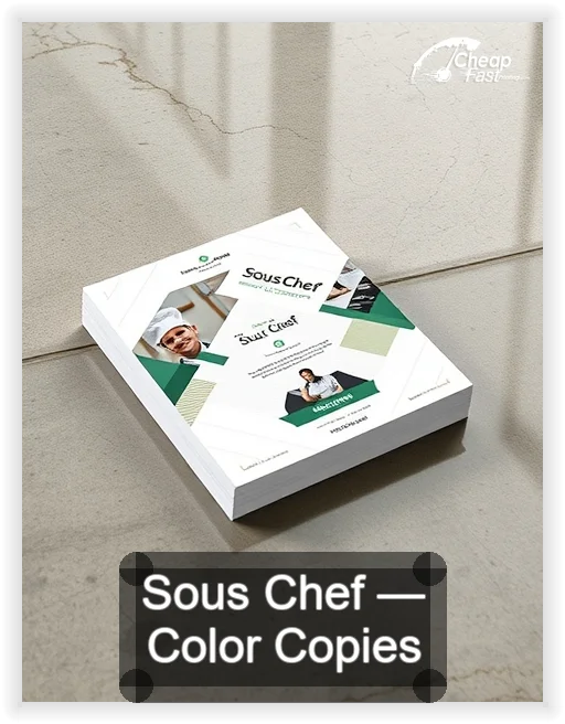 Sous Chef business card design sample