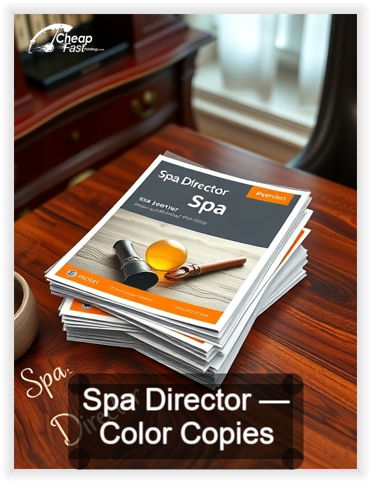 Spa Director business card design sample
