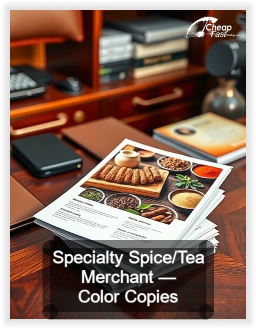 Specialty Spice Tea Merchant business card design sample