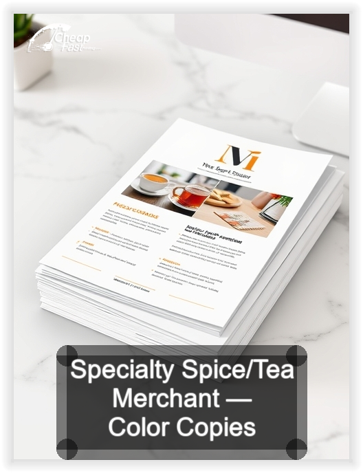 Specialty Spice Tea Merchant business card design sample