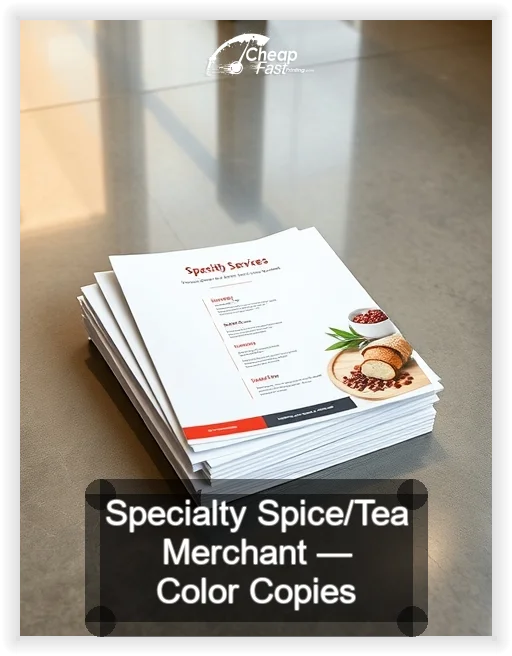Specialty Spice Tea Merchant business card design sample