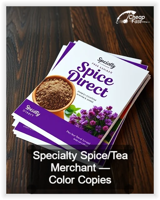 Specialty Spice Tea Merchant business card design sample
