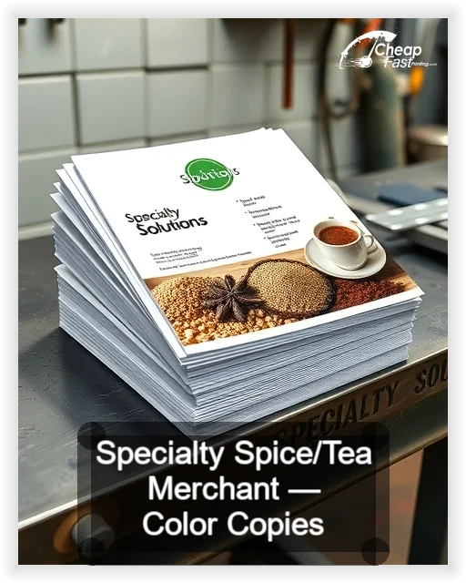 Specialty Spice Tea Merchant business card design sample