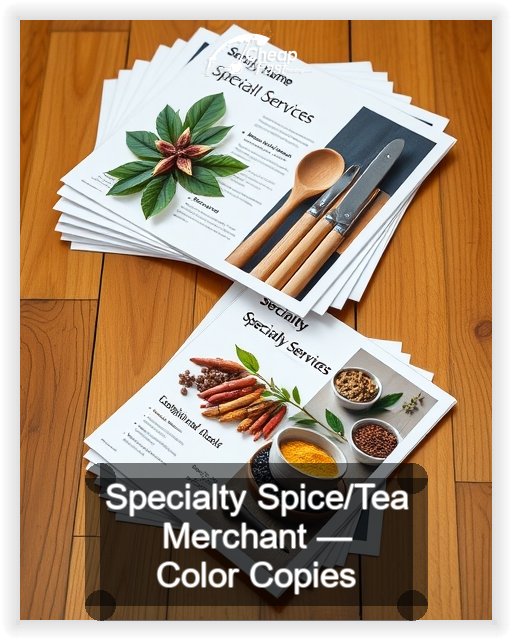 Specialty Spice Tea Merchant business card design sample