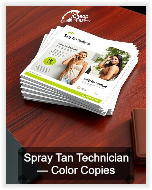 Spray Tan Technician business card design sample