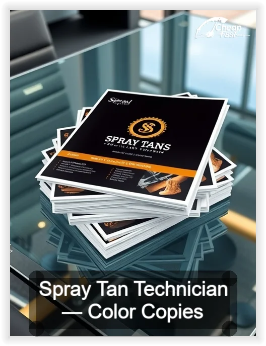 Spray Tan Technician business card design sample