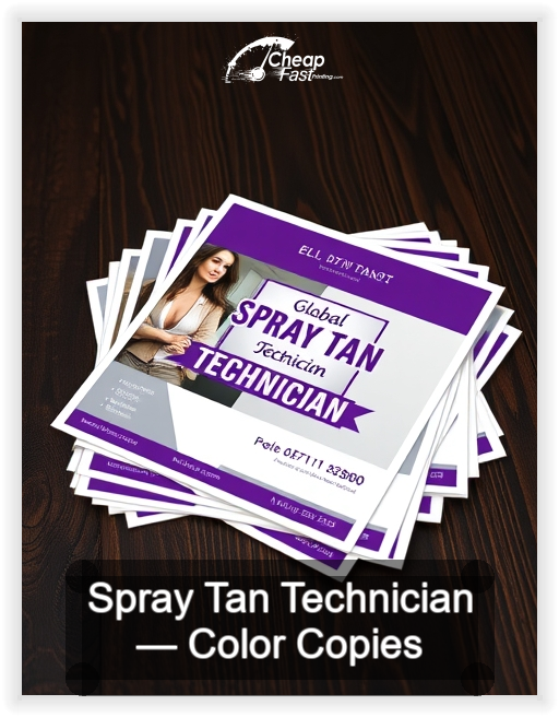 Spray Tan Technician business card design sample