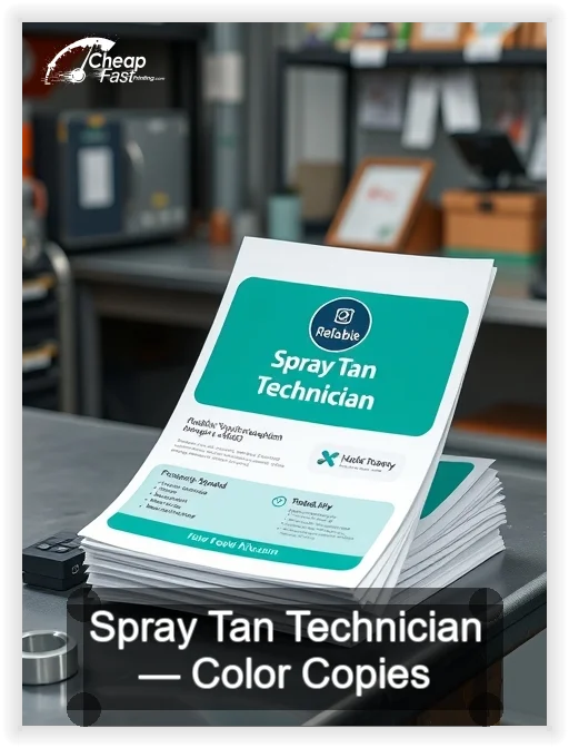 Spray Tan Technician business card design sample