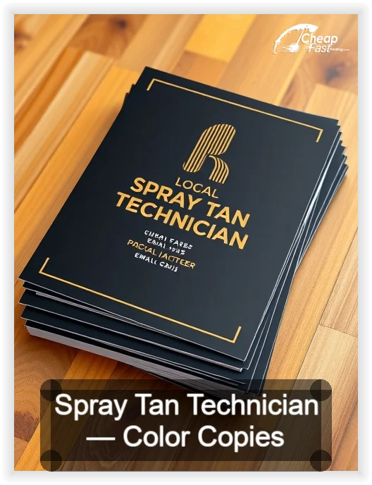 Spray Tan Technician business card design sample