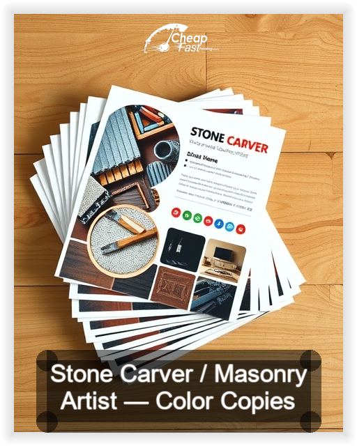 Stone Carver Masonry Artist business card design sample