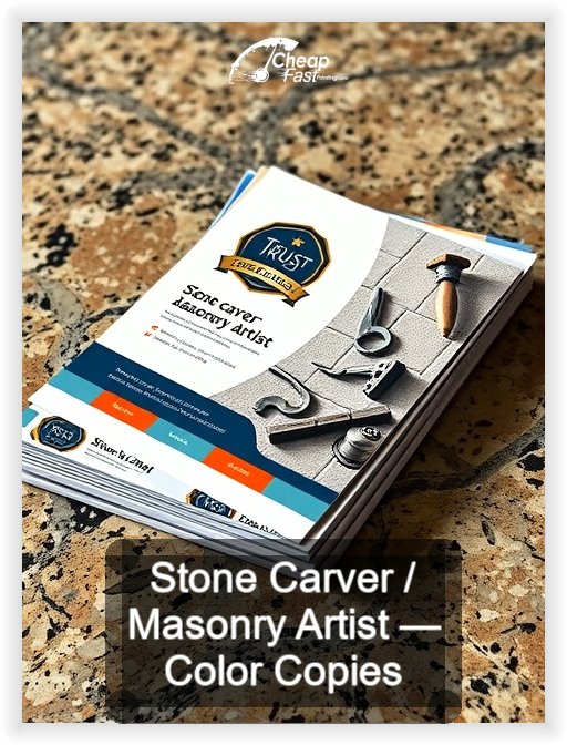 Stone Carver Masonry Artist business card design sample