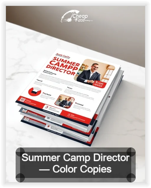 Summer Camp Director business card design sample