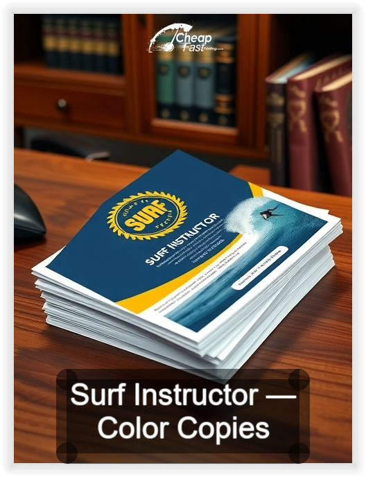 Surf Instructor business card design sample