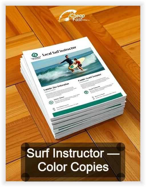 Surf Instructor business card design sample