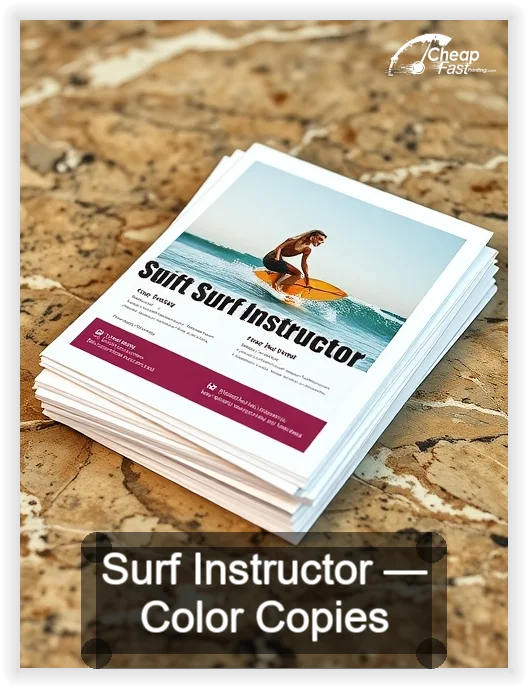 Surf Instructor business card design sample