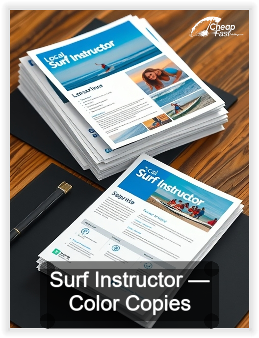 Surf Instructor business card design sample