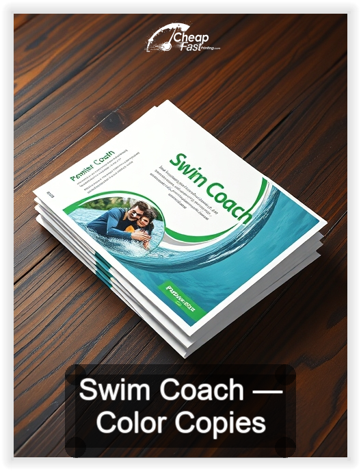 Swim Coach business card design sample