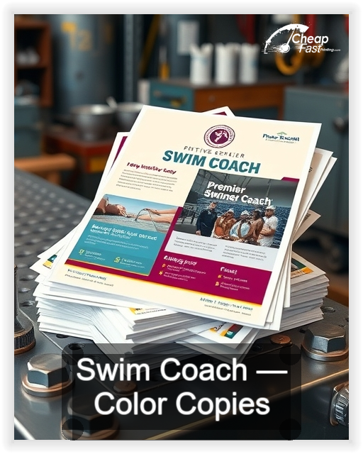 Swim Coach business card design sample