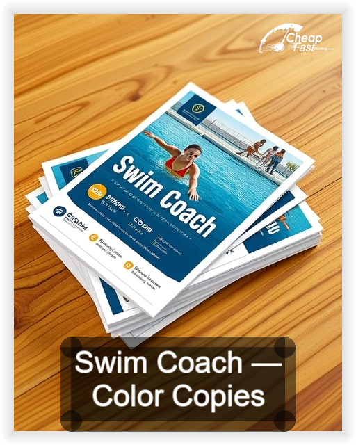 Swim Coach business card design sample