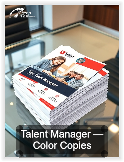 Talent Manager business card design sample