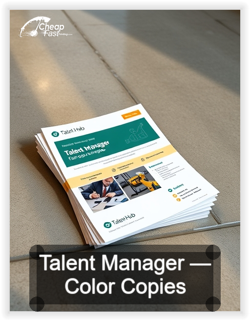 Talent Manager business card design sample