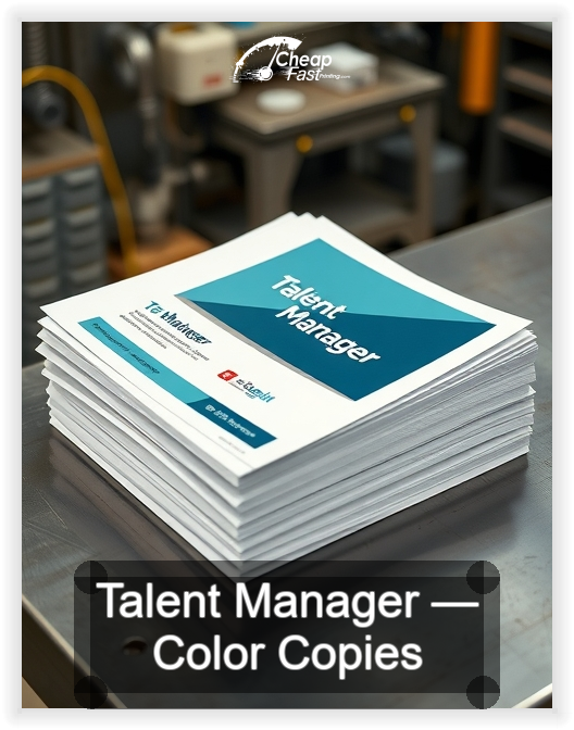 Talent Manager business card design sample