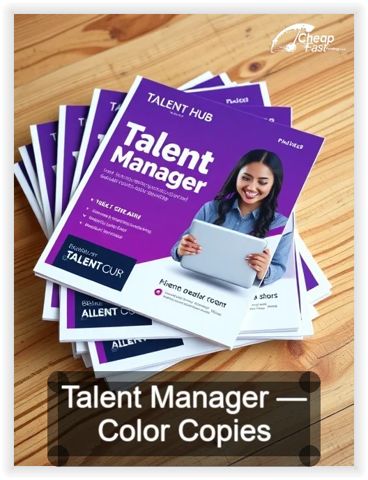 Talent Manager business card design sample
