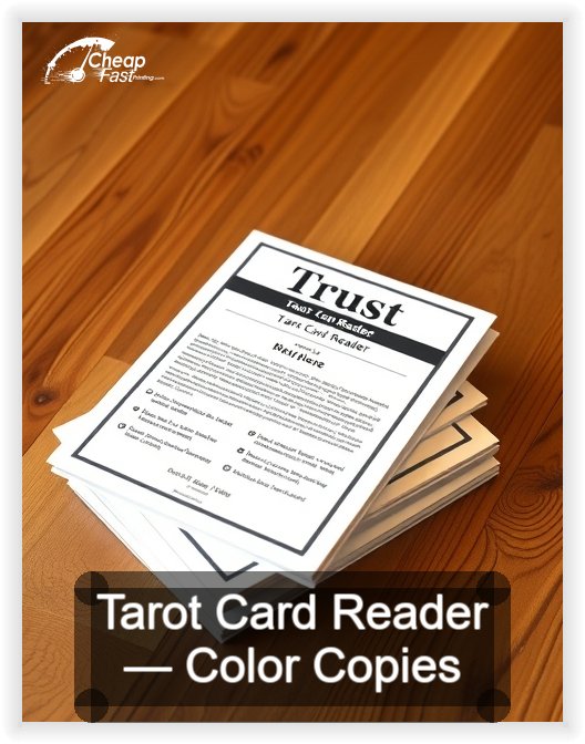 Tarot Card Reader business card design sample