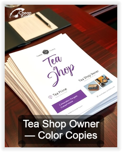 Tea Shop Owner business card design sample
