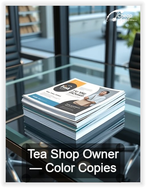 Tea Shop Owner business card design sample