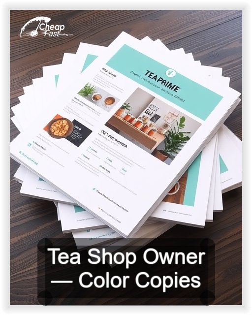 Tea Shop Owner business card design sample