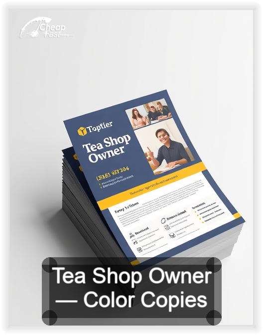 Tea Shop Owner business card design sample