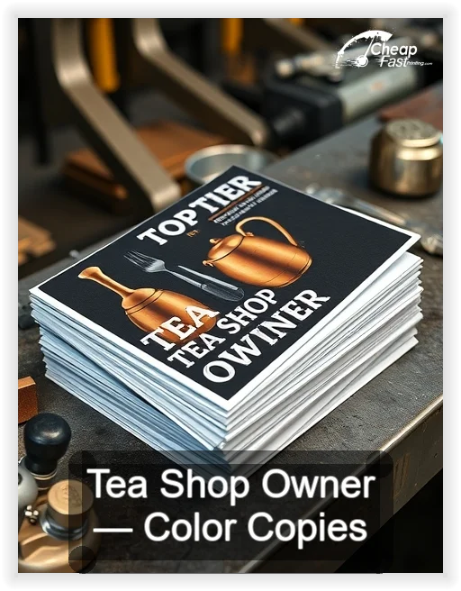 Tea Shop Owner business card design sample