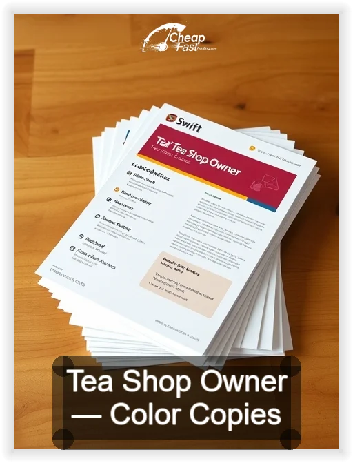 Tea Shop Owner business card design sample