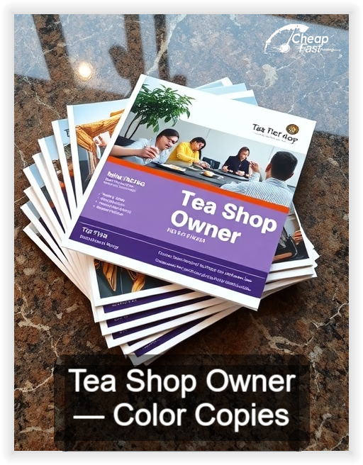 Tea Shop Owner business card design sample