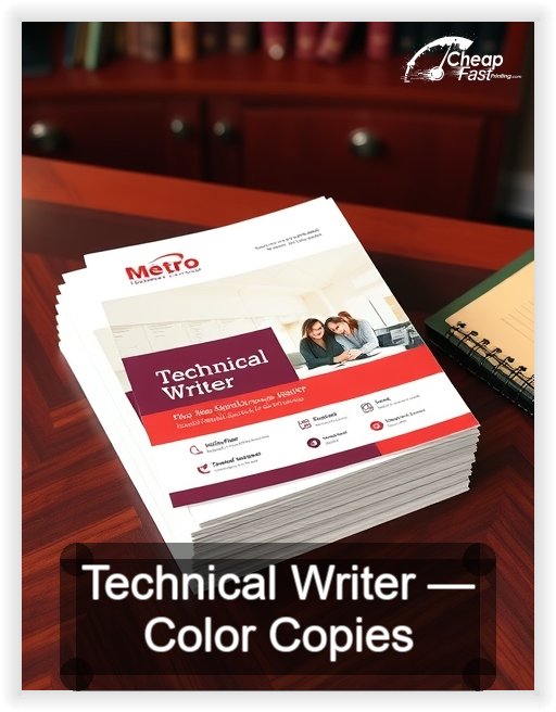 Technical Writer business card design sample