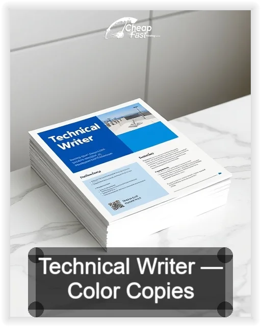 Technical Writer business card design sample