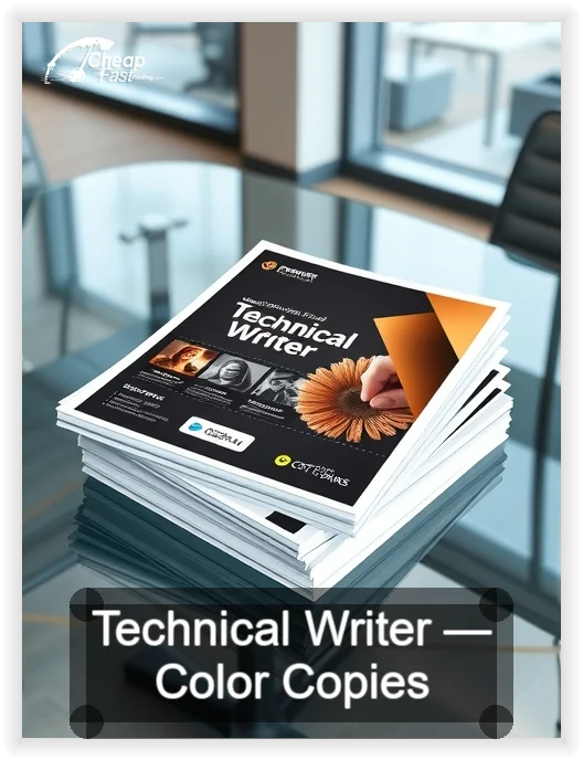 Technical Writer business card design sample