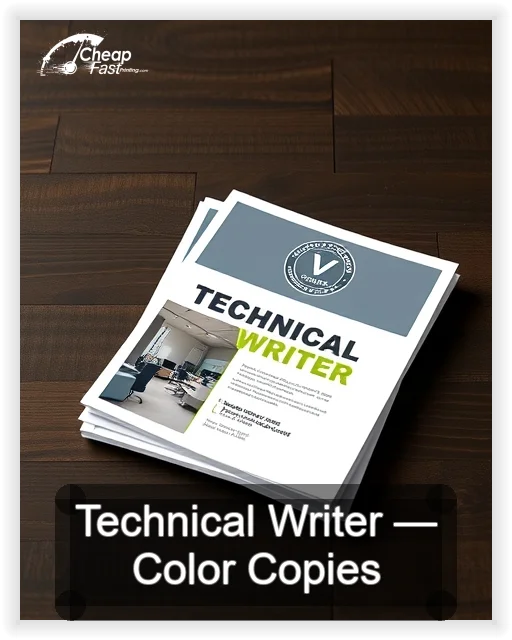 Technical Writer business card design sample