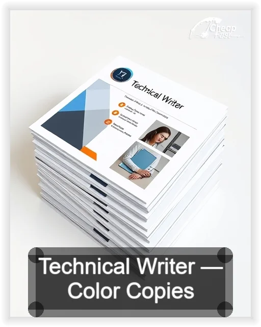 Technical Writer business card design sample