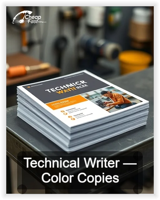 Technical Writer business card design sample