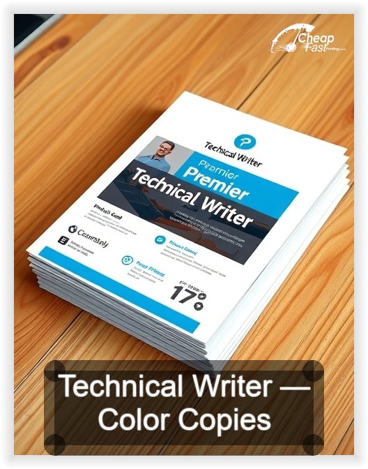 Technical Writer business card design sample
