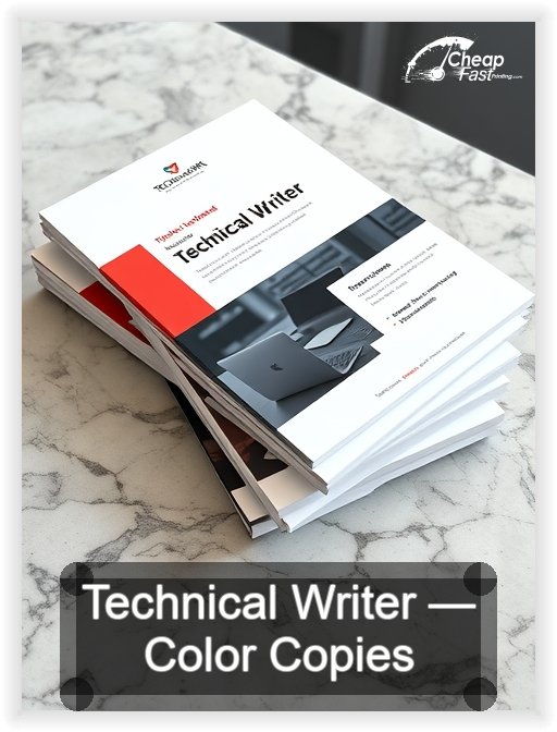 Technical Writer business card design sample