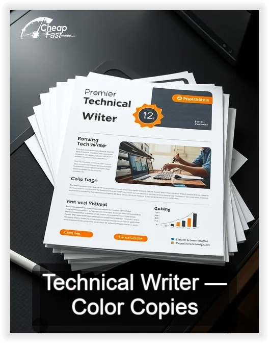 Technical Writer business card design sample