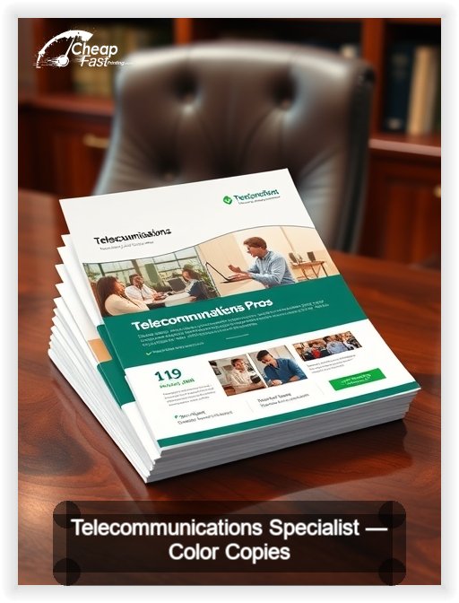 Telecommunications Specialist business card design sample