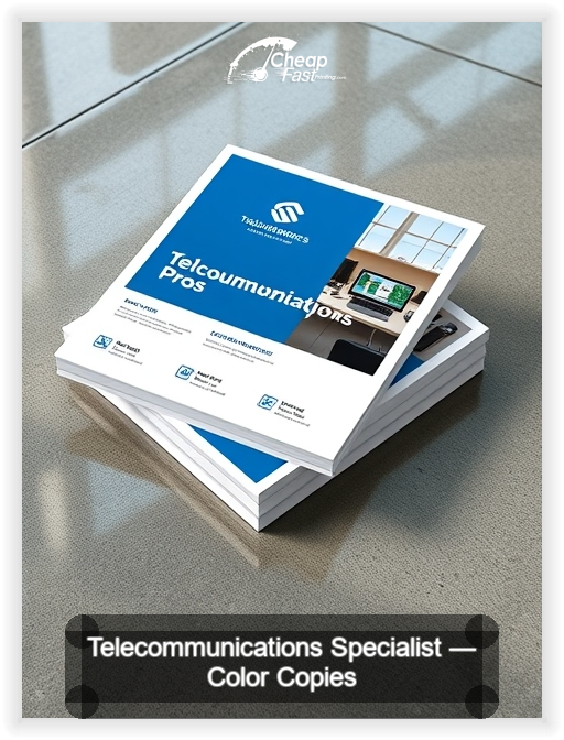 Telecommunications Specialist business card design sample