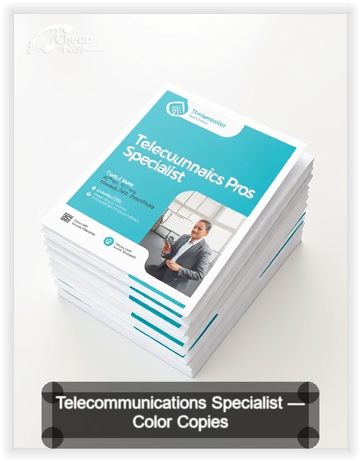 Telecommunications Specialist business card design sample