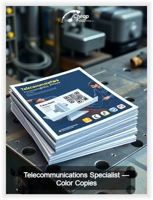 Telecommunications Specialist business card design sample