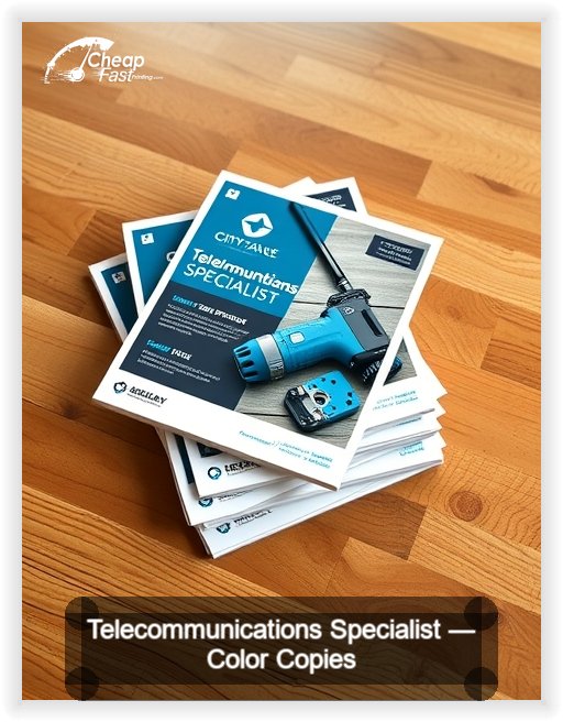 Telecommunications Specialist business card design sample